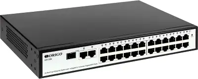 Коммутатор Origo OS1326 OS1326/A1A (L2) 24x100Мбит/с 1x1Гбит/с 1xКомбо(1000BASE-T/SFP) 1SFP настраиваемый