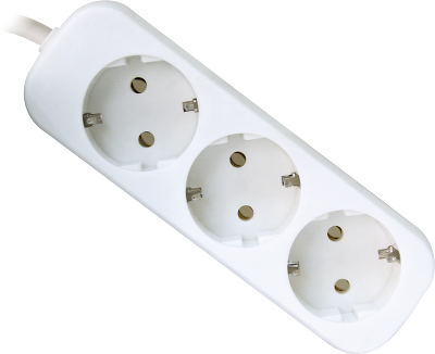 Удлинитель с заземлением Defender E350 5.0 м, 3 розетки (пакет)