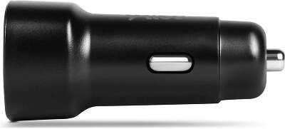 Автомобильное зарядное устройство USB-A c кабелями Lightning и USB-C. Цвет: черный