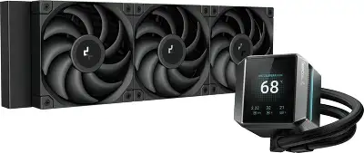 Система водяного охлаждения Deepcool Mystique 360 Soc-AM5/AM4/1200/1700/1851 черный 4-pin 36.49dB Al LCD 300W 1847gr Ret (R-LX750-BKDSNMP-G-1)