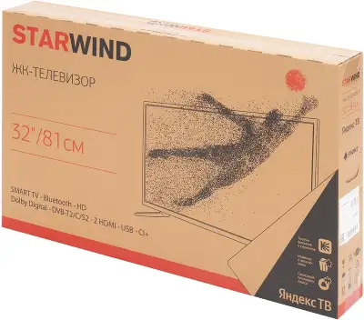 Телевизор LED Starwind 32" SW-LED32SG300 Яндекс.ТВ Frameless черный/черный HD 60Hz DVB-T DVB-T2 DVB-C DVB-S DVB-S2 USB WiFi Smart TV