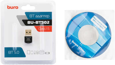 Адаптер USB Buro BU-BT502 BT5.0+EDR class 1.5 20м черный