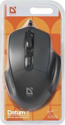 Мышь проводная DEFENDER Datum MB-347 black (USB, 1600dpi, 4but) (52347)