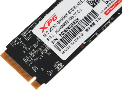 Твердотельный накопитель M.2 NVMe 2Tb ADATA XPG BLADE S70 [AGAMMIXS70B-2T-CS] (SSD)
