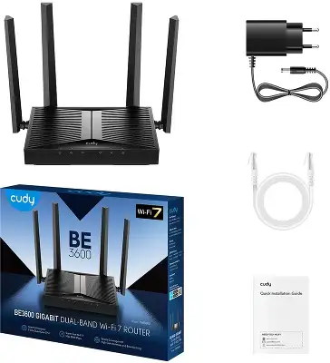 Роутер беспроводной Cudy WR3600 BE3600 10/100/1000BASE-TX черный
