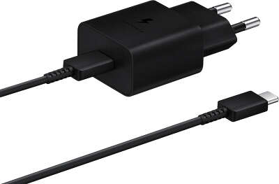 Зарядное устройство Samsung EP-T1510 с кабелем USB Type-C, 15Вт, чёрное