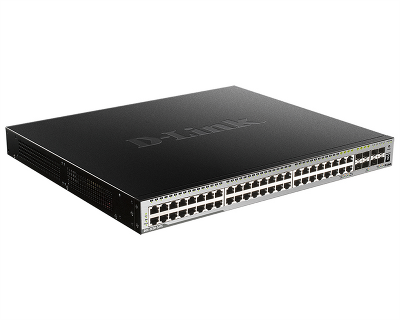 Коммутатор D-Link DGS-3630-52PC/A2ASI, PROJ L3 Managed Switch with 44 10/100/1000Base-T ports and 4 100/1000Base-T/SFP combo-ports and 4 10GBase-X SFP+ ports (48 PoE ports 802.3af/802.3at (30 W), PoE Budget 370W