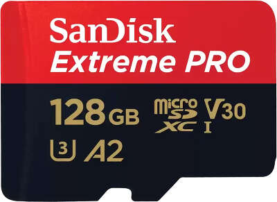 Карта памяти 128 Гб Micro SDXC SanDisk Extreme Pro Class 10 UHS-I U3 V30 A2 [SDSQXCD-128G-GN6MA]