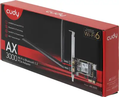 Сетевой адаптер Wi-Fi + Bluetooth Cudy WE3000 AX3000 PCI Express (ант.внеш.съем) 2ант.