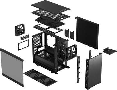 Корпус Fractal Design Define 7 Nano Black TG Light Tint, черный, Mini-ITX, Без БП (FD-C-DEF7N-02)