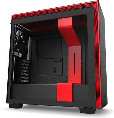 Корпус NZXT H710, черный/красный, ATX, Без БП (CA-H710B-BR)