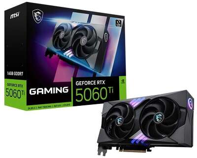 Видеокарта MSI nVidia GeForce RTX 5060 TI 16G GAMING (16Gb, GDDR7, 128 bit, 3xDP+HDMI, RTL) (RTX 5060 TI 16G GAMING)