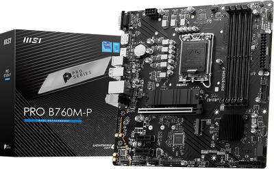 Материнская плата/ MB MSI INTEL B760 s1700, 4xDDR5(256GB), D-SUB/HDMI 2.1/DP, 1xPCIe 4.0x16, 2xPCIe 4.0, 1xLAN, 4xSATA 6Gb/s, 2xM.2, 1xUSB-C, 1xUSB 3.2, 4xUSB 2.0, 2xPS/2, mATX