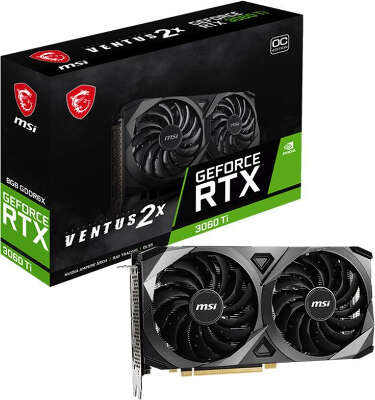 Видеокарта MSI NVIDIA nVidia GeForce RTX 3060Ti VENTUS 2X OC 8Gb DDR6X PCI-E HDMI, 3DP