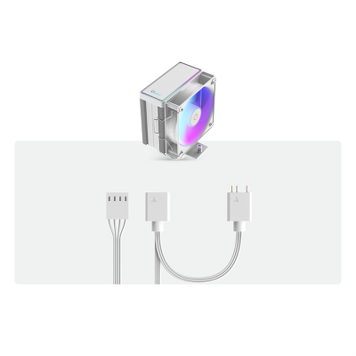 Кулер для процессора Ocypus Gamma A40 WH ARGB, 100mm ARGB FAN, Top ARGB Panel, 4 HEAT PIPES, 4-PIN PWM, 600-2400 RPM, 29DBA, HYDRO BEARING, LGA115X/1200/1700/18XX, AM4/AM5