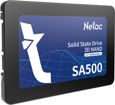 SSD накопитель Netac SSD SA500 1TB 2.5 SATAIII 3D NAND, R/W up to 530/475MB/s, TBW 480TB, 3y wty