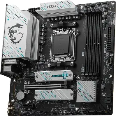 Материнская плата MSI B650M GAMING PLUS WIFI SocketAM5 AMD B650 4xDDR5 mATX AC`97 8ch(7.1) 2.5Gg RAID+VGA+HDMI+DP