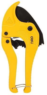 Труборез для пластиковых труб с храповым механизмом Deli DL350042 диаметр реза до 42мм, лезвия из нержавеющей стали с тефлоновым покрытием, аллюминиевый корпус