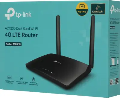 Роутер беспроводной TP-Link Archer MR400 AC1200 10/100BASE-TX черный