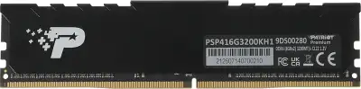 Память DDR4 2x8GB 3200MHz Patriot PSP416G3200KH1 Signature RTL PC4-25600 CL22 DIMM UDIMM 288-pin 1.2В kit с радиатором Ret