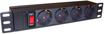 Блок распределения питания Lanmaster TWT-PDU10-10A4P гор.размещ. 4xSchuko 10A
