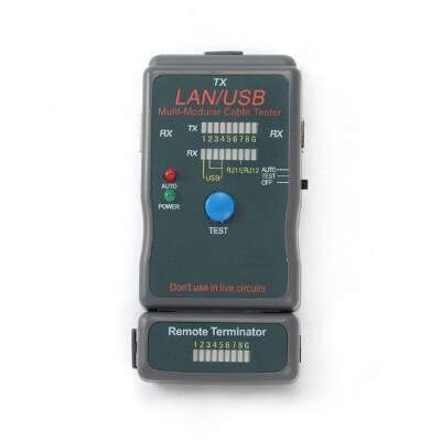 Тестер LAN Cablexpert NCT-2, 100/1000 Base-TX,  для UTP, STP, RJ-11, USB-кабеля