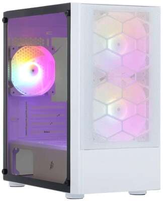 1STPLAYER Корпус FIREBASE X4-M White / mATX, TG / 1x120mm & 2x140mm LED fans inc. / X4-M-WH-2F1P-W-1F1-W