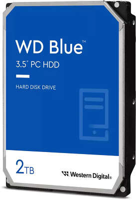 Жесткий диск SATA3 2Tb [WD20EARZ] (HDD) Western Digital Blue, 5400rpm, 64Mb