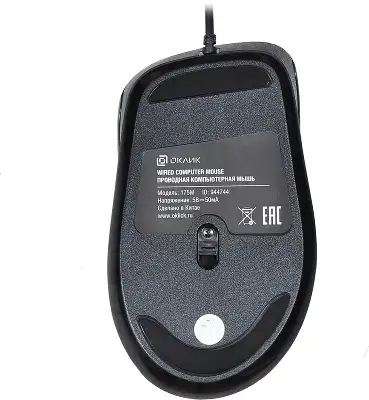 Мышь Оклик 175M черный оптическая 1000dpi USB 3but (944744)