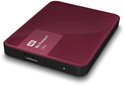 Внешний диск WD USB 3.0 3000 ГБ WDBNFV0030BBY My Passport Ultra (5400 об/мин) красный