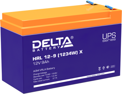 Аккумуляторная батарея Delta Аккумуляторная батарея HRL 12-9 (1234W) X (12V / 9Ah)