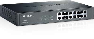 TP-Link TL-SG1016D 16-портовый гигабитный коммутатор, стальной корпус высотой 1U, монтируется в 13-дюймовую стойку