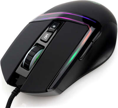 Мышь игровая Gembird MG-590, USB, чёрн, 6400DPI, 7 кн., RGB, армир. каб, 1.8 м