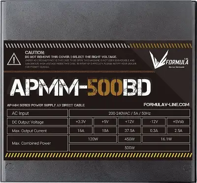 Блок питания Formula ATX 500W APMM-500BD 80+ bronze (20+4pin) APFC 120mm fan 5xSATA RTL