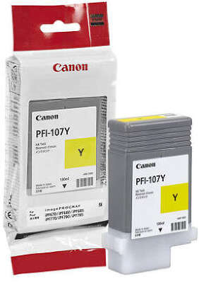 Картридж PFI-107Y Canon iPF680/685/780/785, 130ml (O) жёлтый 6708B001