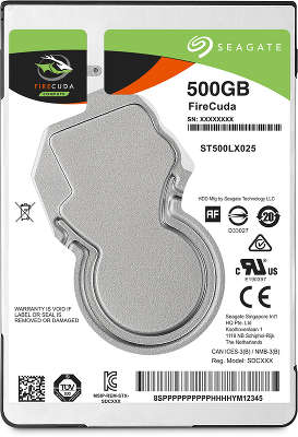 Жесткий диск 2.5" Seagate SATA-III 500Gb + 8GB SSHD ST500LX025 Firecuda (5400rpm) 128Mb