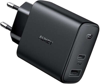 Зарядное устройство Aukey Dual-Port 12W/USB-C PD 20W, Black [PA-F3S]