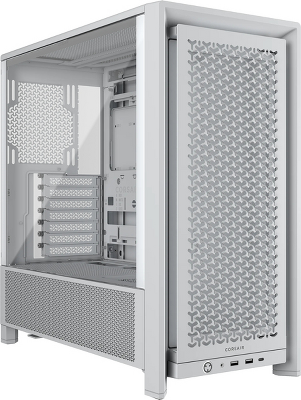 Корпус без блока питания/ Case Corsair Frame 4000D, Midi-Tower, TG, no fan, 2xUSB-A 3.2, 1xUSB 3.2 Type-C, E-ATX, ATX, mATX, mITX White