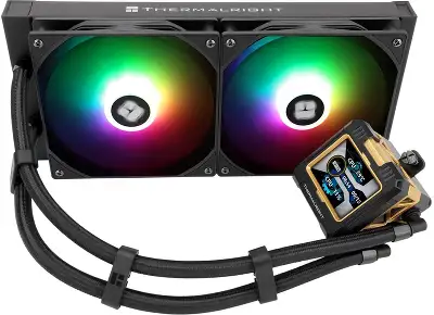 Система водяного охлаждения Thermalright Frozen Warframe 280 ARGB Soc-AM5/AM4/1200/1700/1851 черный 4-pin 29.8dB Al LCD Ret (F-WFRAME-280-BL-ARGB)