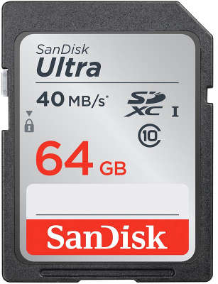 Карта памяти 64 Гб SDXC Sandisk Ultra Class 10 UHS-I [SDSDUN-064G-G46]
