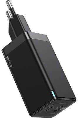 Зарядное устройство Baseus GaN2 Quick Charger 45W, 2xUSB-C, кабель USB-C 100W, Black [CCGAN-M01]