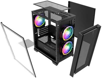 Корпус PowerCase Alisio Micro Z3B ARGB, черный, mATX, без БП (CAMZB-A3)