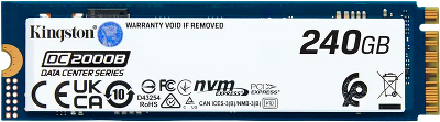 Твердотельный накопитель/ Kingston SSD DC2000B 240GB, M.2 22x80mm, NVMe, PCIe Gen 4x4, 3D TLC, R/W 4500/400MB/s, IOPs 260 000/18 000, TBW 175, DWPD 0.4 (12 мес)