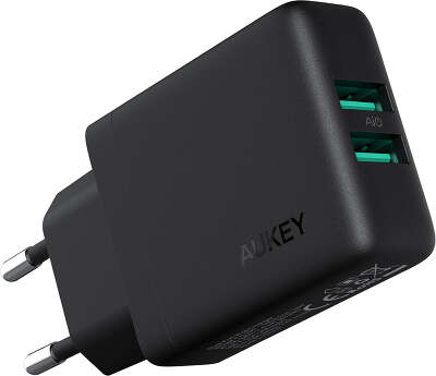 Зарядное устройство Aukey Wall Charger 2xUSB, 24 Вт GaN Power Tech [PA-U50]