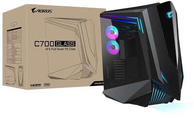 Корпус Gigabyte AORUS C700 Glass FullTower, E-ATX, USB-C x1, USB3.0 X4, HDMI x1, Audio I/O, Black, TG
