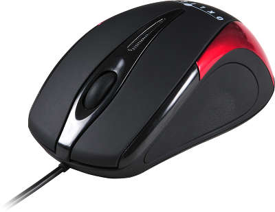 Мышь USB Oklick 235M 800 dpi, чёрная/красная