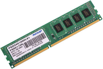 Модуль памяти DDR-III DIMM 4096Mb DDR1600 Patriot (PSD34G1600L81) 1.35V