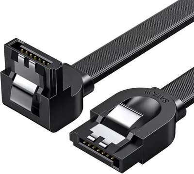 Кабель угловой UGREEN US217 (30797) SATA 3 Data Cable 90° угол. Длина: 0,5 м. Цвет: черный