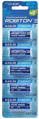 Элемент питания ROBITON STANDARD LR1 (5 шт. отрывной блистер) цена за 1 шт.