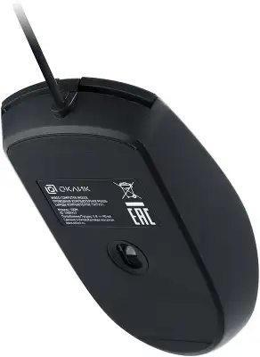 Мышь Оклик 100M черный оптическая 1600dpi USB для ноутбука 4but (1909417)